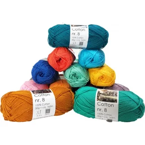 Hjertegarn Cotton nr.8/4 Bomuldsgarn til hækling