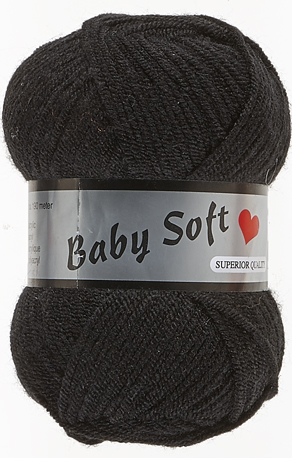 Baby Soft Yarn Lammy - Blødt Baby Garn Fv 001 Sort
