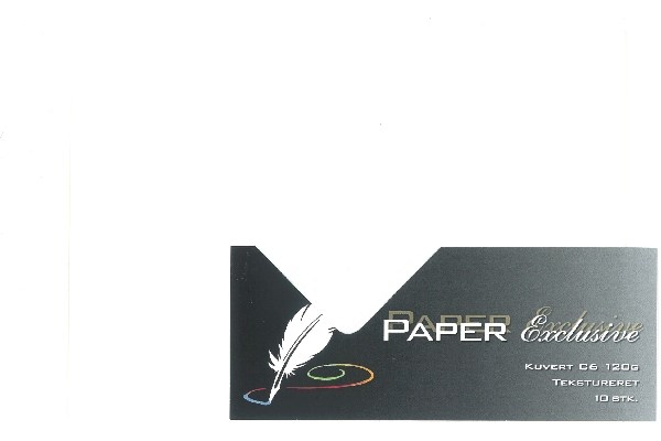 Se Kuvert C6 120g Hvid Tekstureret 10stk. - 930 - Paper Exclusive hos Vivi´s Butik