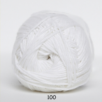 Cotton nr. 8/4 - Bomuldsgarn til hækling - fv 100 Hvid