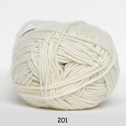 Cotton nr. 8/4 - Bomuldsgarn til hækling - fv 201 Råhvid