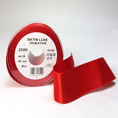 Satin bånd - Postkasse Rød satin bånd - nr 25 25 mm