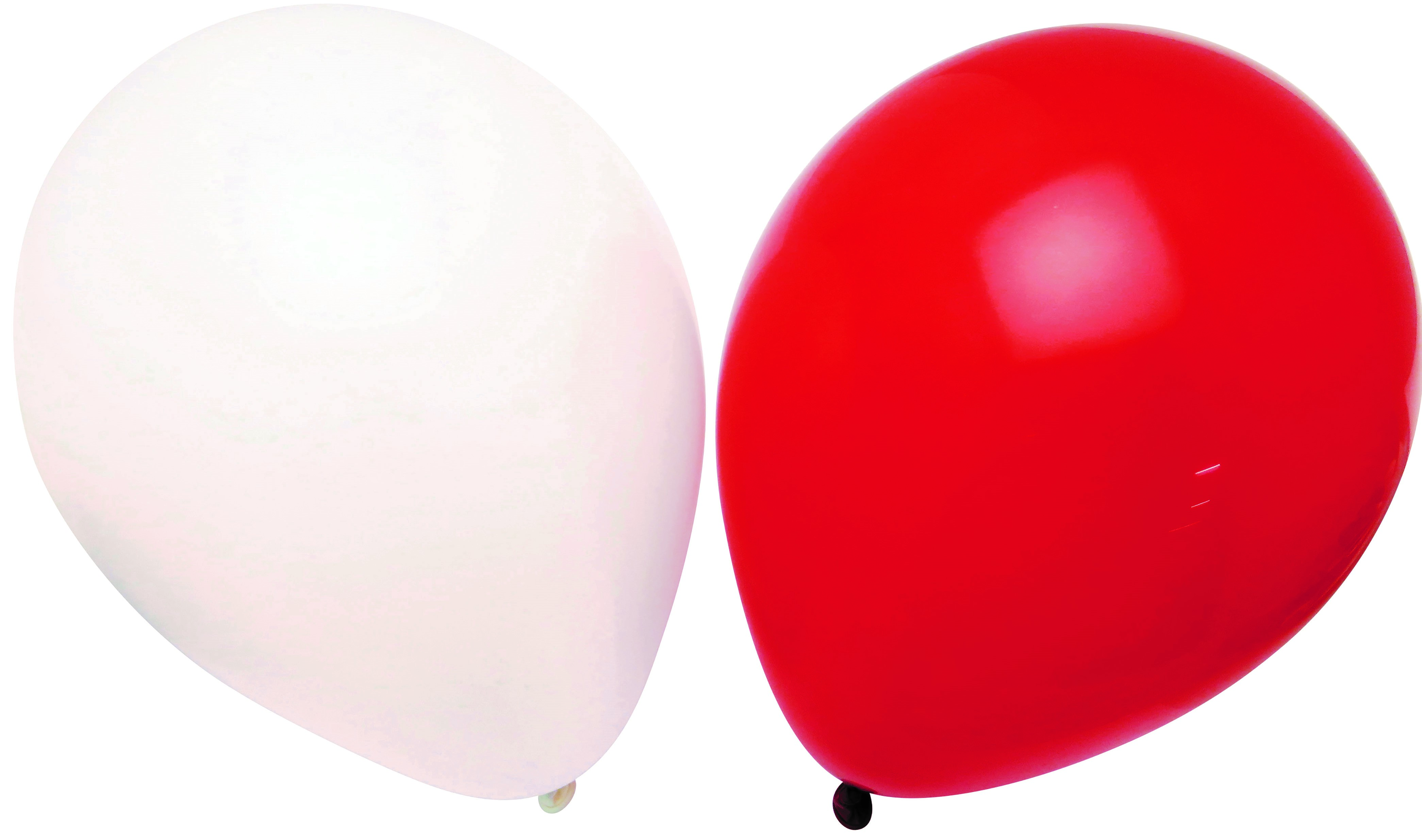 Balloner 12 stk Røde & Hvide - 253010