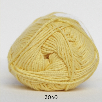 Cotton nr. 8/4 - Bomuldsgarn til hækling - fv 3040 Lys Gul