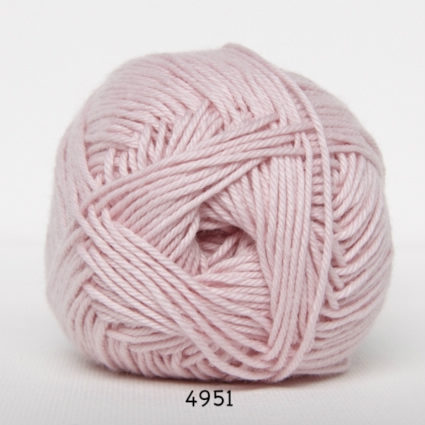 Cotton nr. 8/4 - Bomuldsgarn til hækling -  fv 4951 Lyseste Lyserød