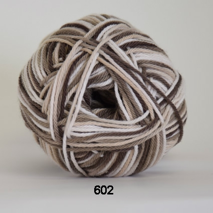 Cotton nr. 8/4 - Bomuldsgarn til hækling -  fv 602 Flerfarvet