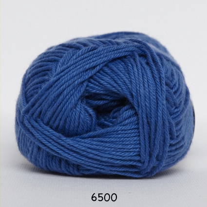 Cotton nr. 8/4 - Bomuldsgarn til hækling -  fv 6500 Cobolt Blå