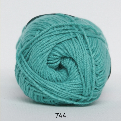 Cotton nr. 8/4 - Bomuldsgarn til hækling-  fv 744 Turkis Grøn