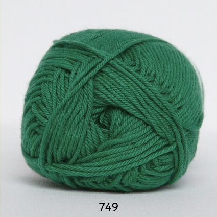 Cotton nr. 8/4 - Bomuldsgarn til hækling - fv 749 Græs Grøn