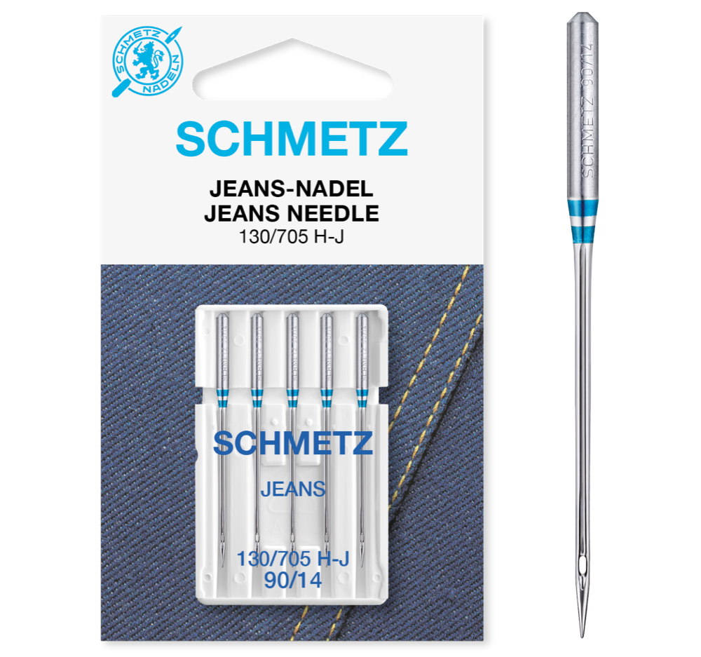 Se Schmetz symaskinnåle jeans - Flad kolbe - 130/705 H-j 90/14 hos Vivi´s Butik