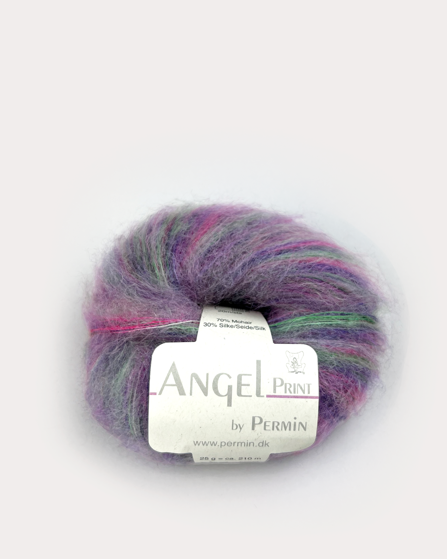 product-Angel Permin - Mohair og silkegarn -  884765 print Lilla/pink/grøn toner