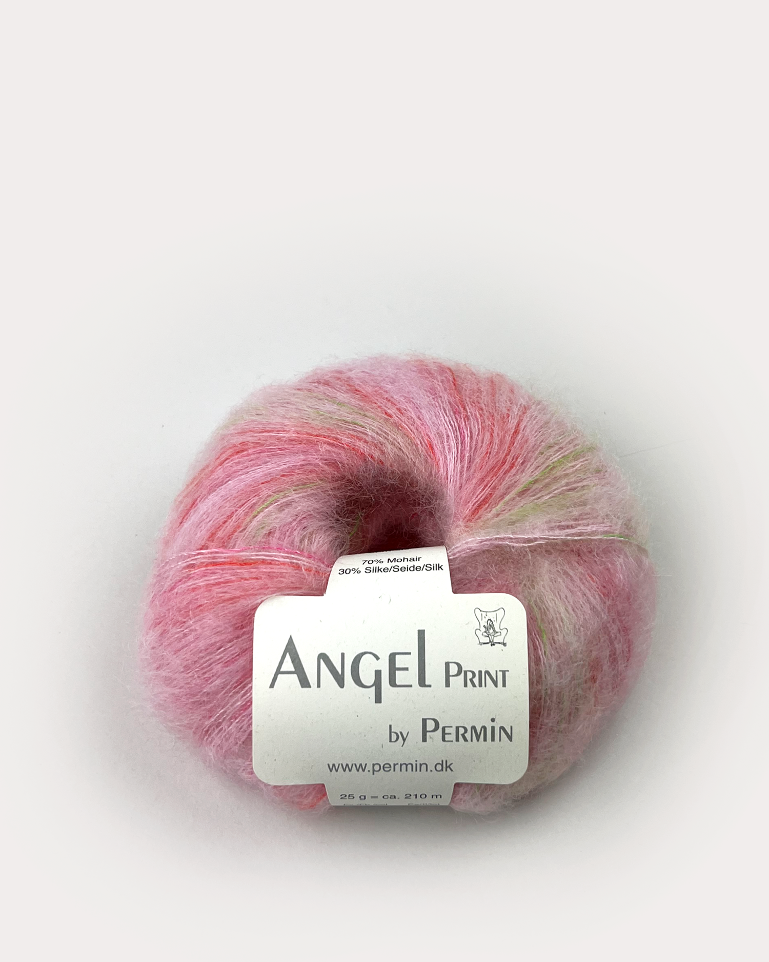 product-Angel Permin - Mohair og silkegarn -  884768 print Sart rosa