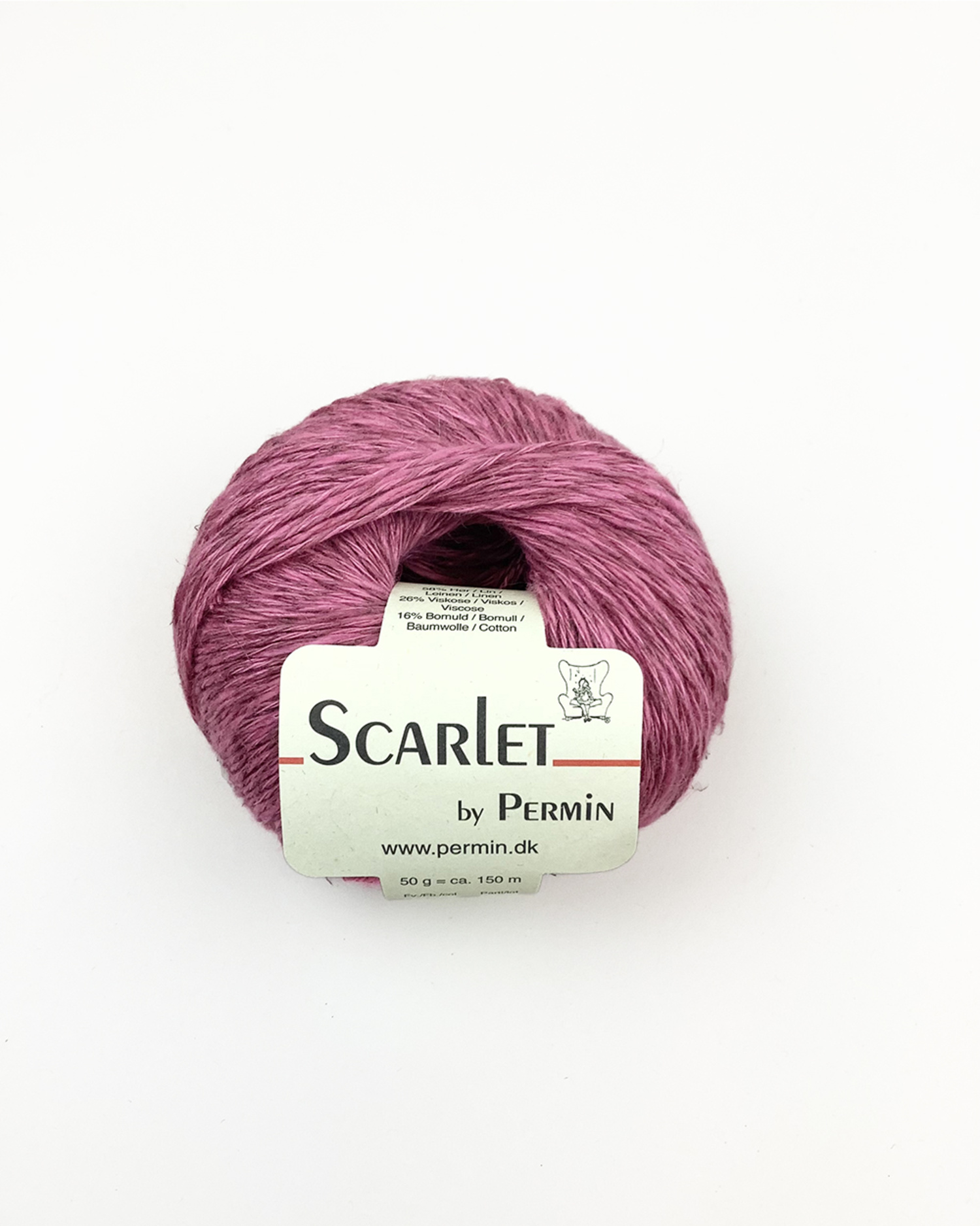 Scarlet Permin Hør garn fv 888013 Pink