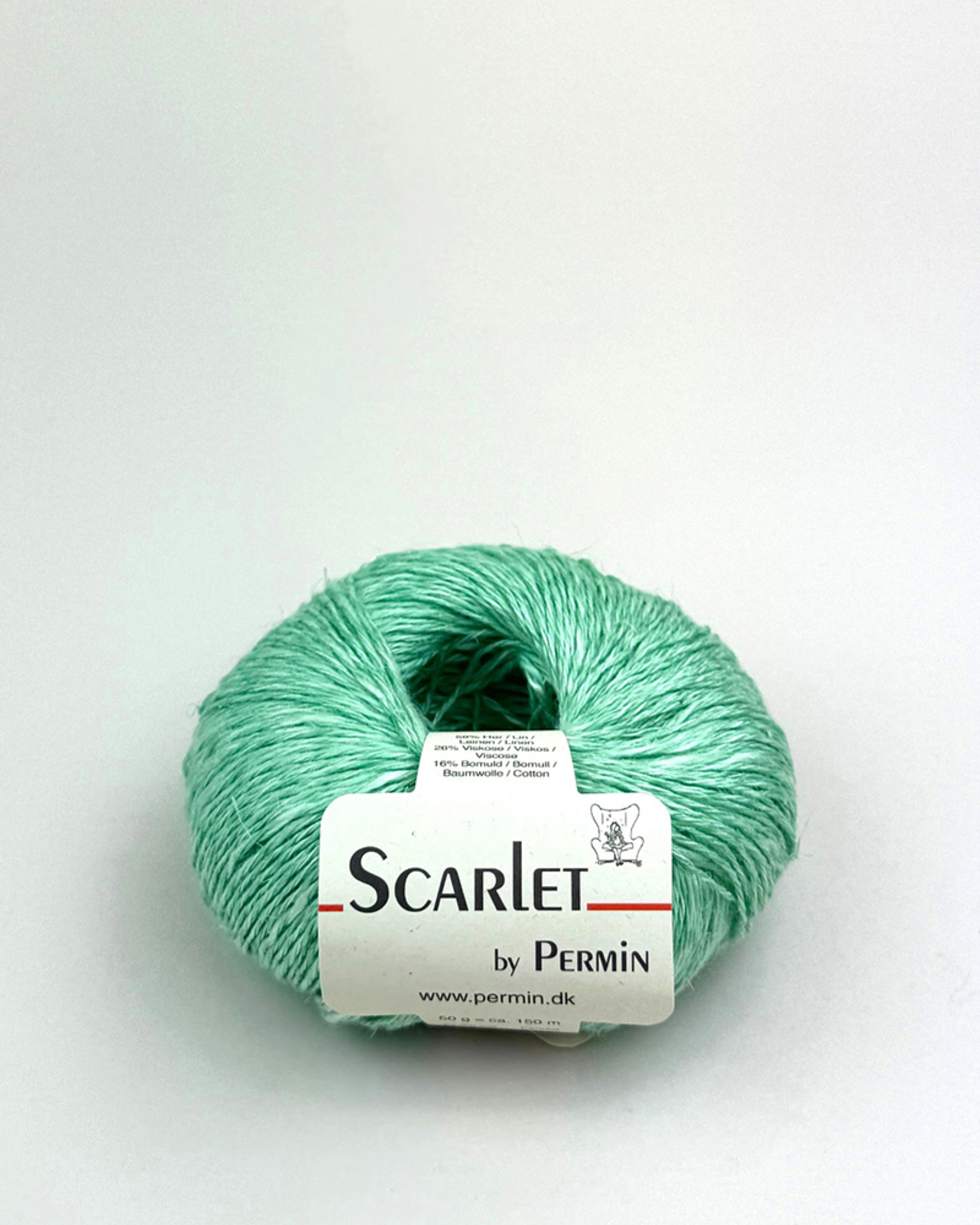 Scarlet Permin Hør garn fv 888053 Neo Mint