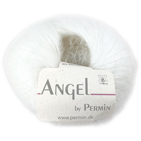 8: Angel Permin - Mohair og silkegarn -  884101 Hvid