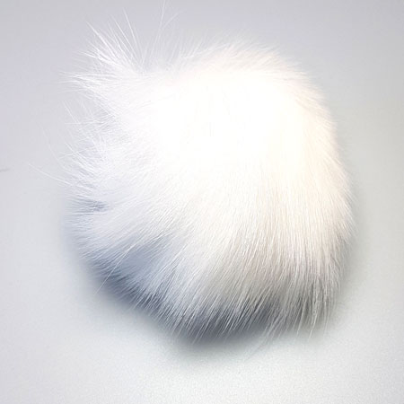 Billede af Pompon - Ægte Kaninhår pompon - Hvid 90 mm