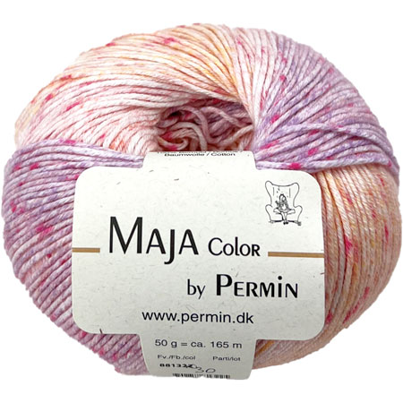 Maja Permin - Flerfarvet Bomuldsgarn - 881330 Koral,orange & lila