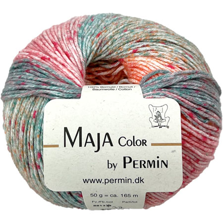 Maja Permin - Flerfarvet Bomuldsgarn - 881332 Orange,koral & pink
