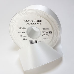 Billede af Satin bånd - Knækket hvid satin bånd -nr 405 6 mm