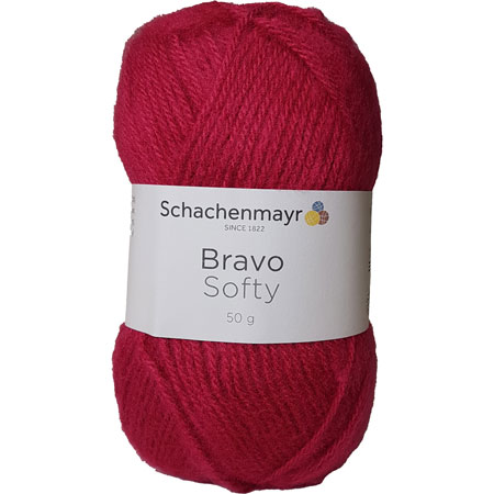 4: Schachenmayr Bravo Softy Akrylgarn 8032 Hindbærrød