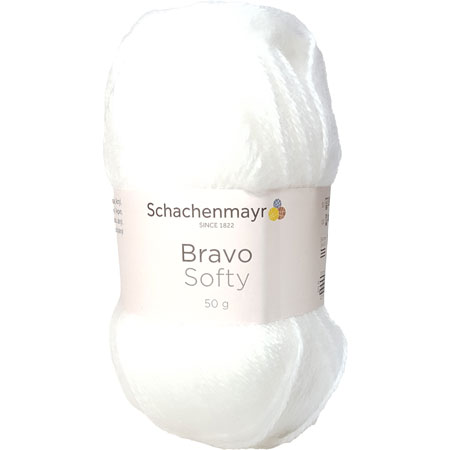 6: Schachenmayr Bravo Softy Akrylgarn 8224 Hvid