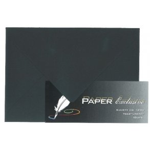 Farvet Kuvert/konvolut - Sort 10 stk 014035