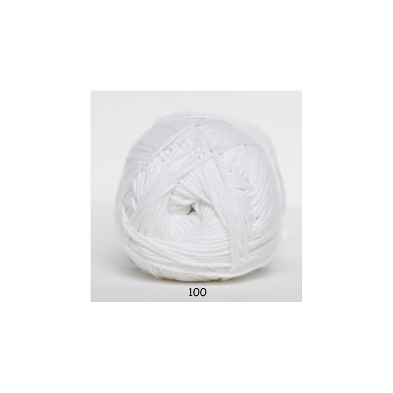 Cotton nr. 8/4 - Bomuldsgarn til hkling - fv 100 Hvid