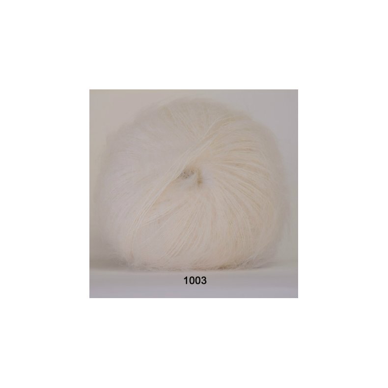 Hjertegarn Silk Kid Mohair Garn - fv 1003 Rvit