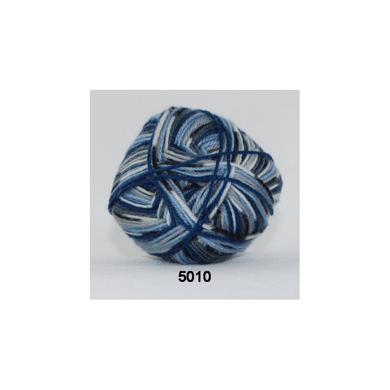 Sock 4 - Str�mpegarn - Uldgarn -  fv 5010 Flerfarvet