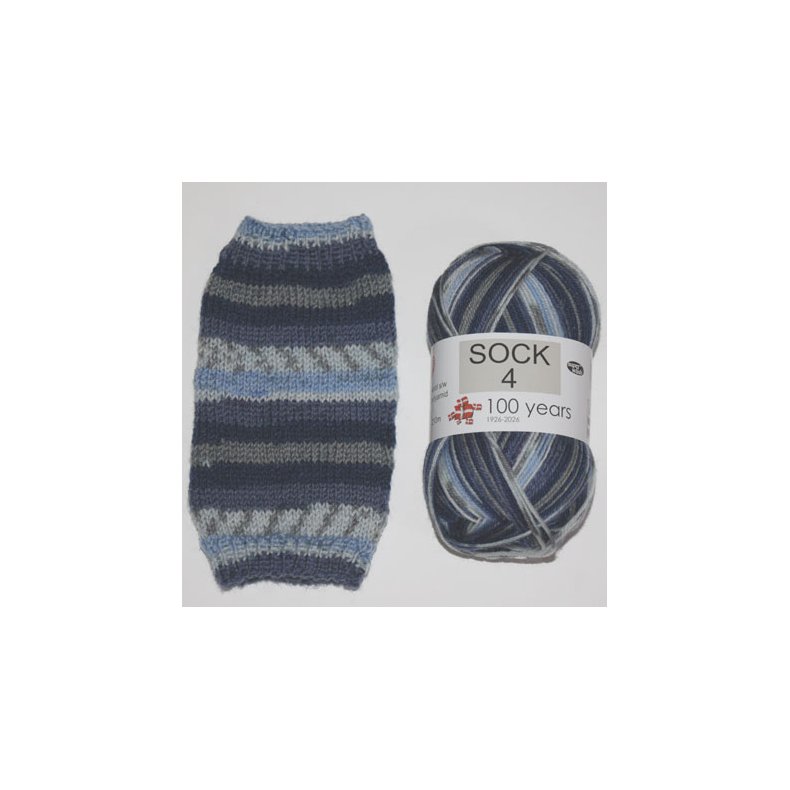 Sock 4 - Str�mpegarn - Uldgarn -  fv 5019 Flerfarvet