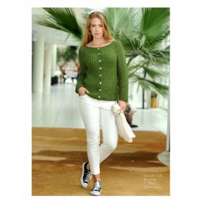 Strik Cardigan med lange �rmer strikkeopskrift nr 1628