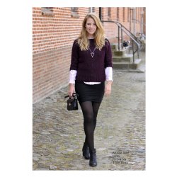 Lang strik jakke med korte rmer strikkeopskrift nr 1666