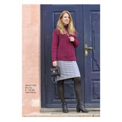 Lang strik jakke med korte rmer strikkeopskrift nr 1666