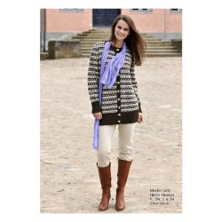 Lang strik jakke med korte rmer strikkeopskrift nr 1666