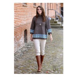 Lang strik jakke med korte rmer strikkeopskrift nr 1666