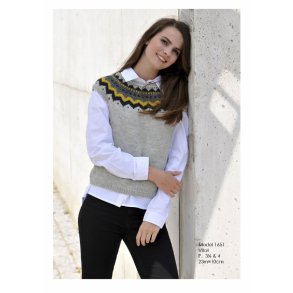 Top med Rund Brekrave, strikkeopskrift nr 1651 