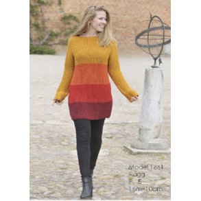 Stribet Patent sweater strikkeopskrift nr 1661 