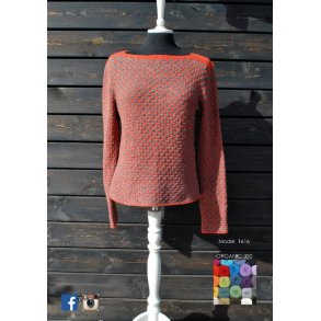 Strikkehfte 168 model 1616 Bluse med 2-farvet mnster