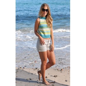 Stribet top med rygslids - 1713