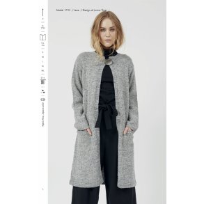 Strikkehfte 174 model Lene Flot lang Cardigan m/lommer
