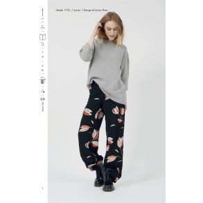 Strikkeh�fte 174 model Jonna Klasisk sweater m 3/4 �rmer