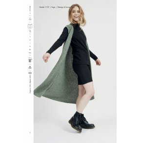 Strikkeh�fte 174 model Inga Lang ribstrikket vest