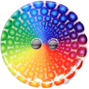 Plast Knap Regnbue Farvet 2 Hul 20 mm - 18515-32-0000