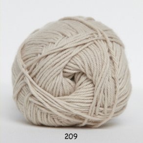 Cotton nr. 8/4 - Bomuldsgarn til hkling -  209 Lys Beige