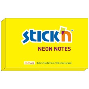 Selvklbende Post-it - Neonblock 76x127 100 Blad Gul - 21135