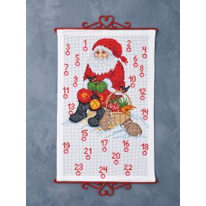 Paketkalender broderisats - 34-2228 Tomte & kaniner