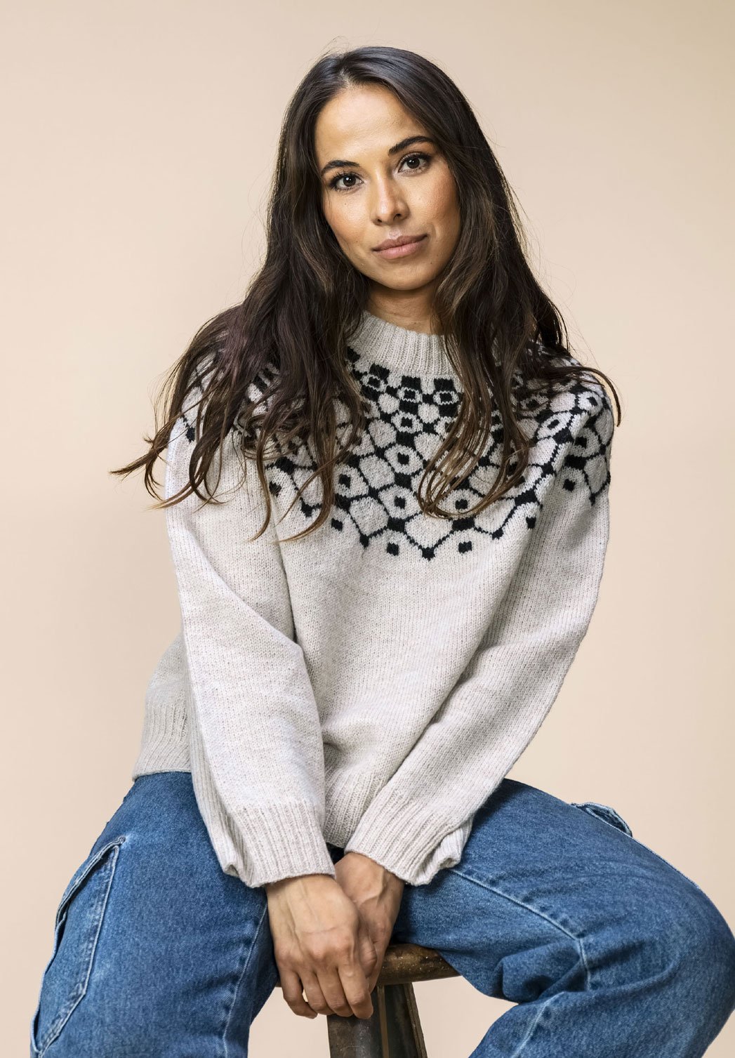 Strikkeopskrift/Strikkekit Model 2639 Hanne Hjerte Fine Highland Wool ...