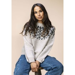 Strikkeopskrift/Strikkekit Model 2639 Hanne Hjerte Fine Highland Wool 