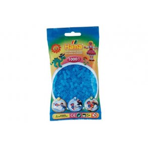 Hama midi, perler, 1000 stk., Trans Bl� - 207-73