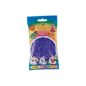 Hama midi, perler, 1000 stk., Trans Lilla - 207-74